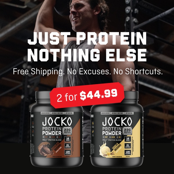 This ad features a dual-product display with a clear, bold offer overlay and lifestyle background, focusing on simplicity and ingredient transparency.